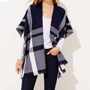 LOFT Plaid Poncho Wrap